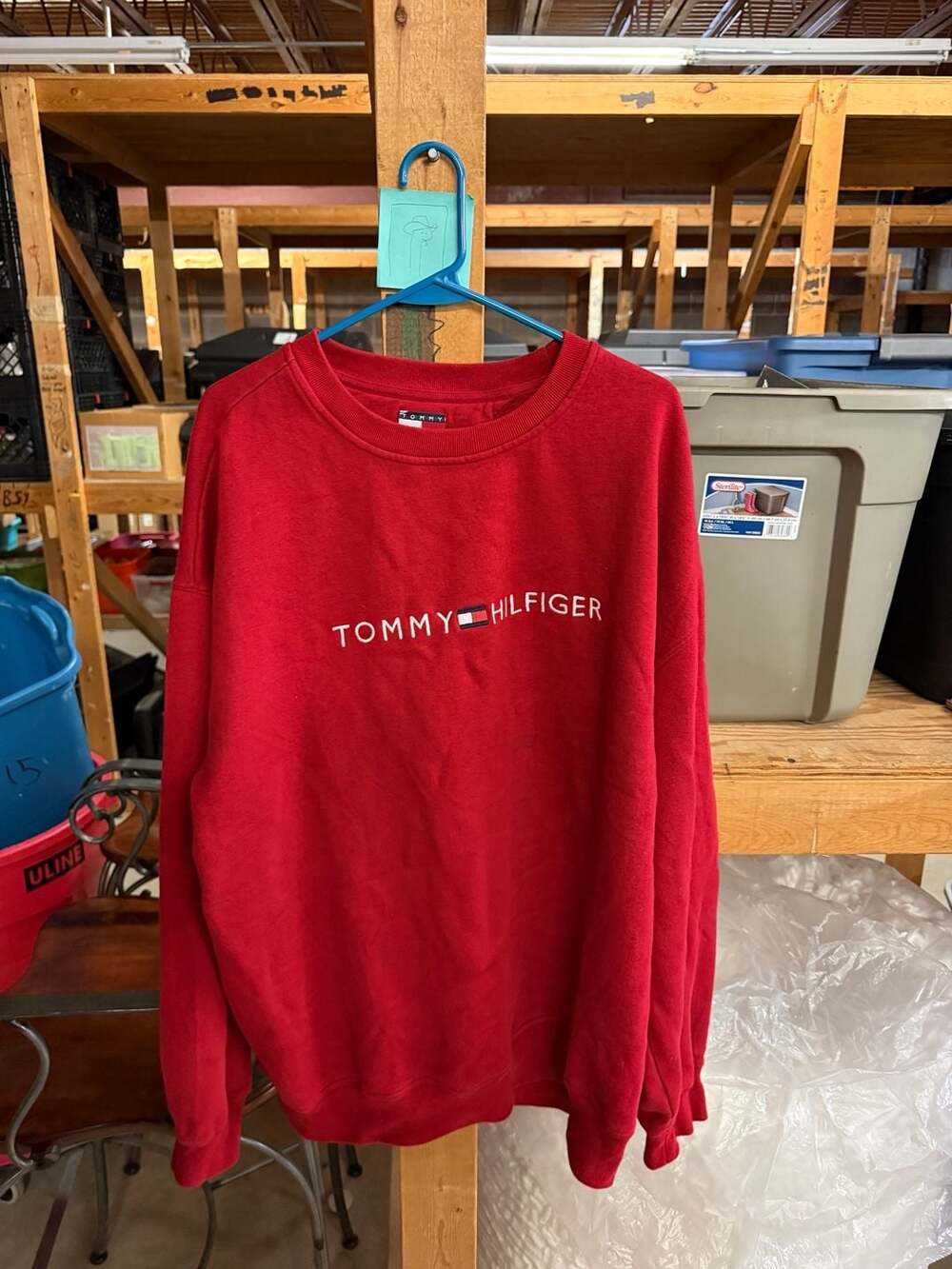 Tommy Hilfiger Embroidered Logo Crewneck Sweatshirt Size XXL Red